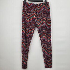 No Boundaries Skulls Aztec Pull On Crop Pants Stretch Boho Womens XL Multicolor